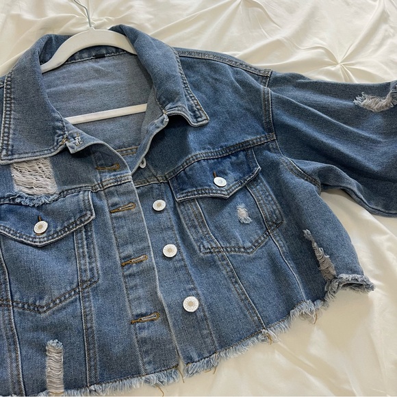 Distressed Denim Jacket - Picture 3 of 5